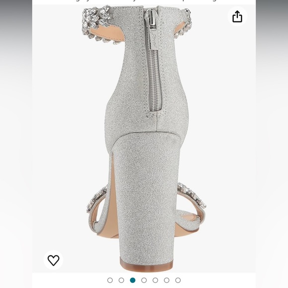 NWT Jewel Badgley Mischka Mayra Silver Ankle Strap Evening Shoes Size 6.5. - Picture 6 of 13